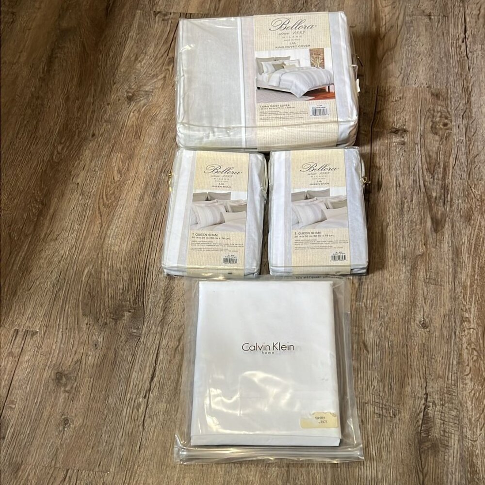 Mix Set 4pcs Calvin Klein 2 PillowCases + Bellora King Duvet +2 Queen Sham N7 - Picture 14 of 15